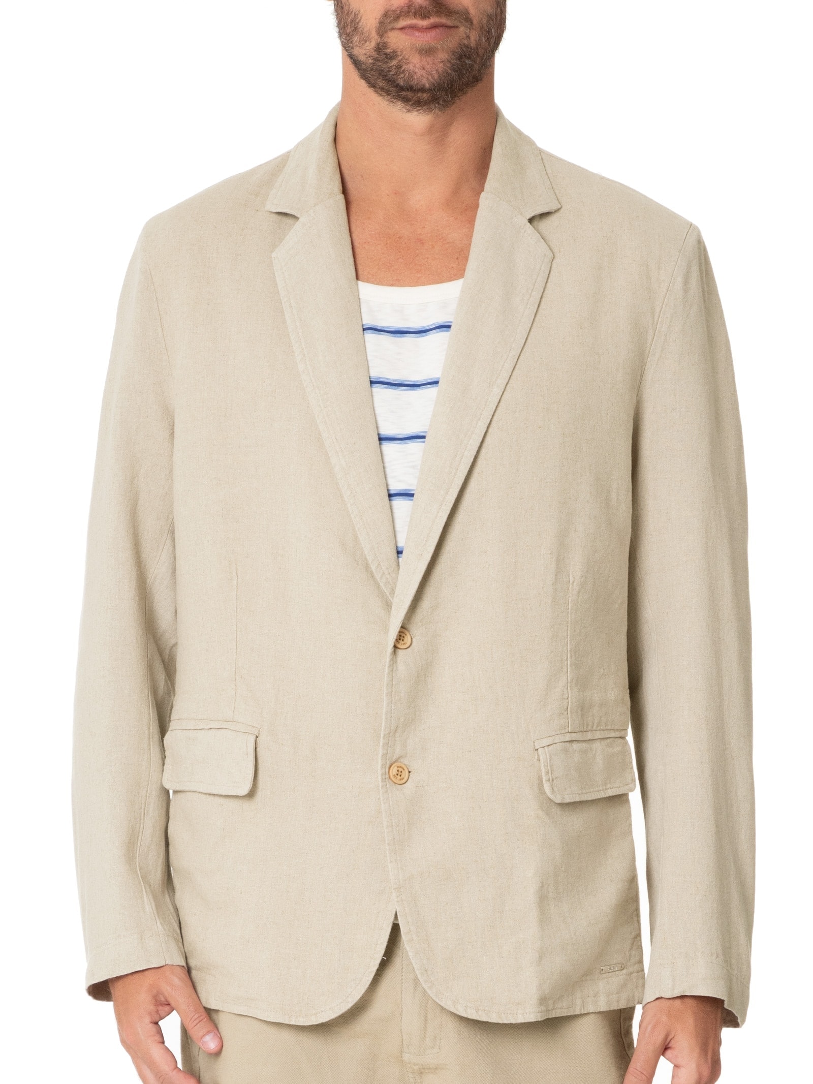 Blazer Masculino Linho Bege Forum