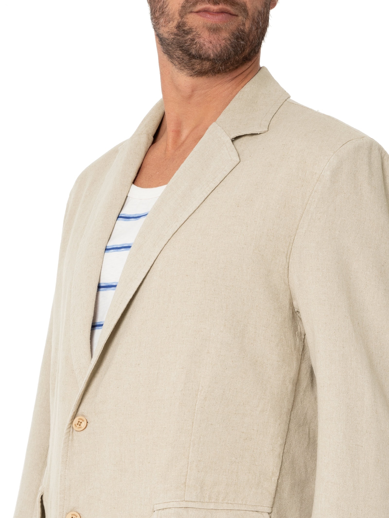 Blazer Masculino Linho Bege Forum