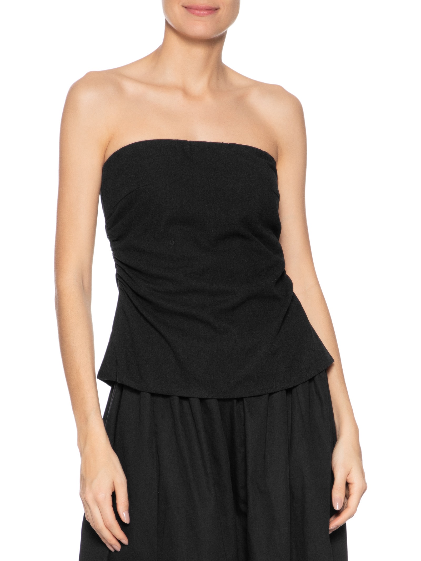 Blusa Alfaiataria Sem Alça Preta Farm