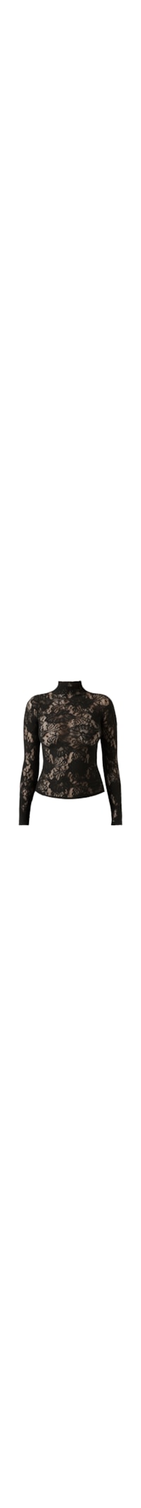 Blusa Arrastão Com Padrão Floral - Preto
