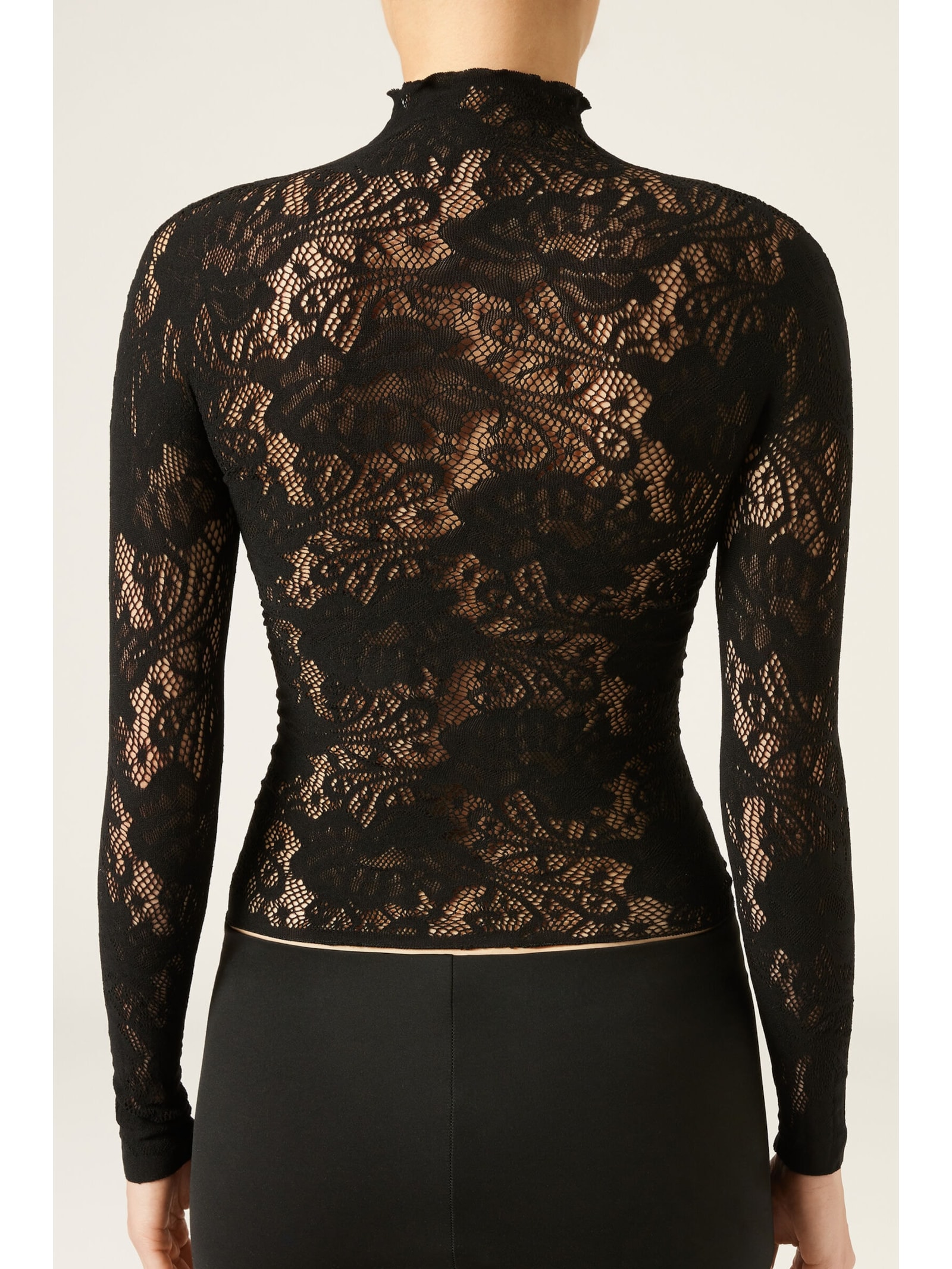 Blusa Arrastão Com Padrão Floral Preto Calzedonia