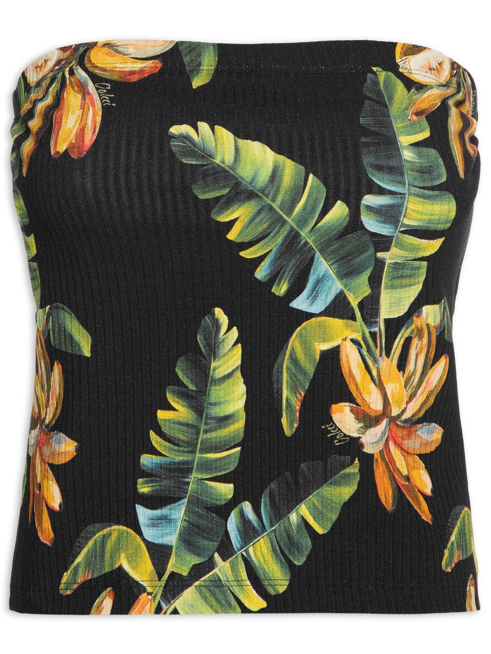 Blusa Canelada Estampada Preto Colcci