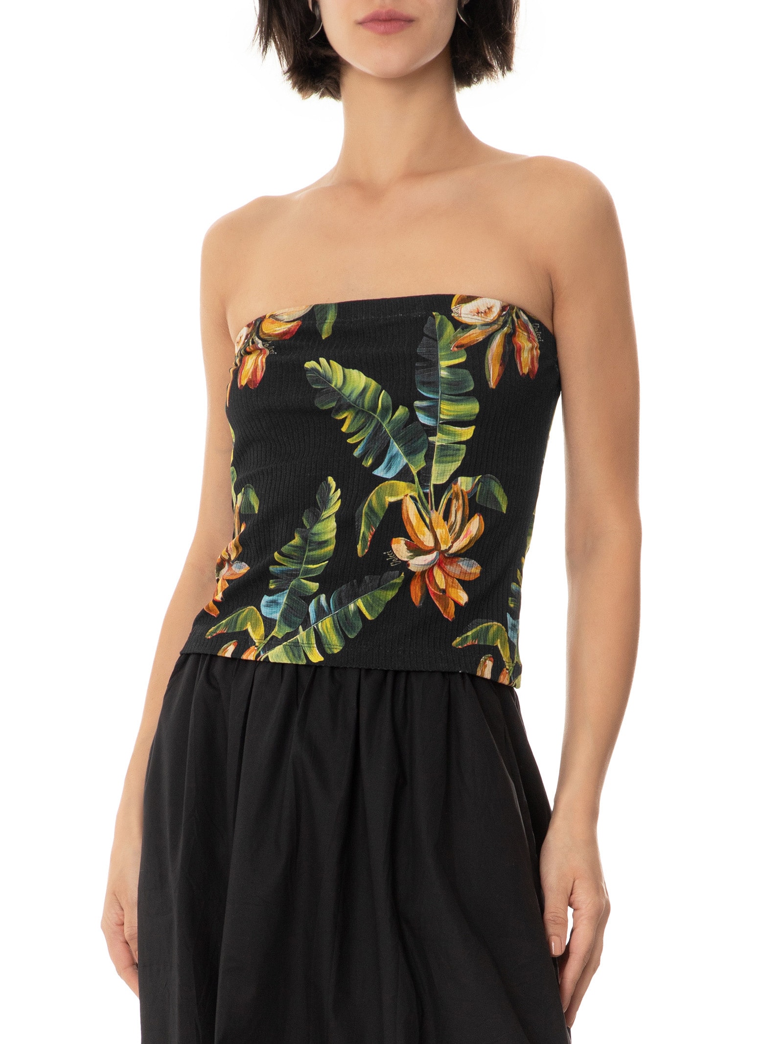 Blusa Canelada Estampada Preto Colcci