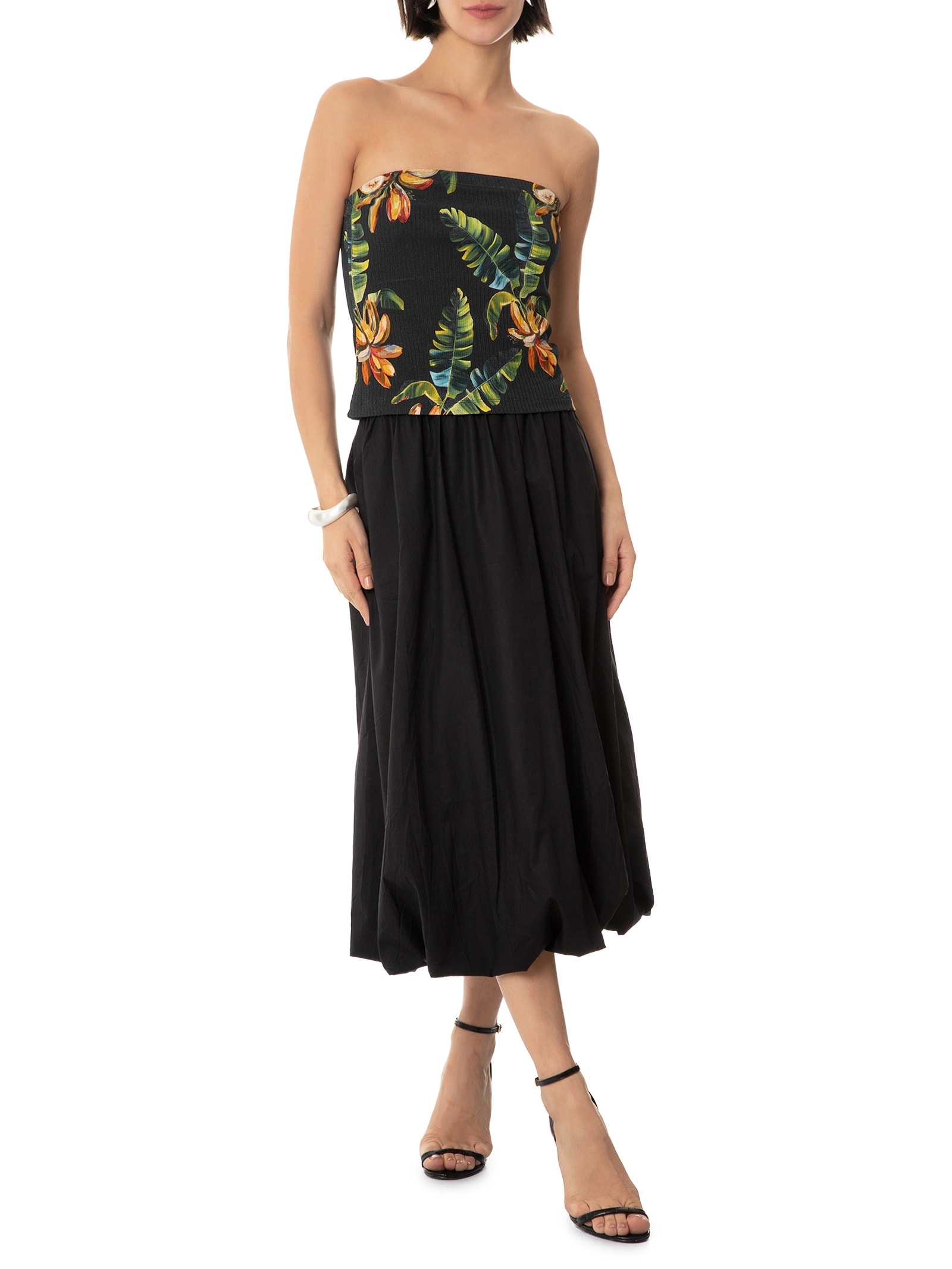 Blusa Canelada Estampada Preto Colcci