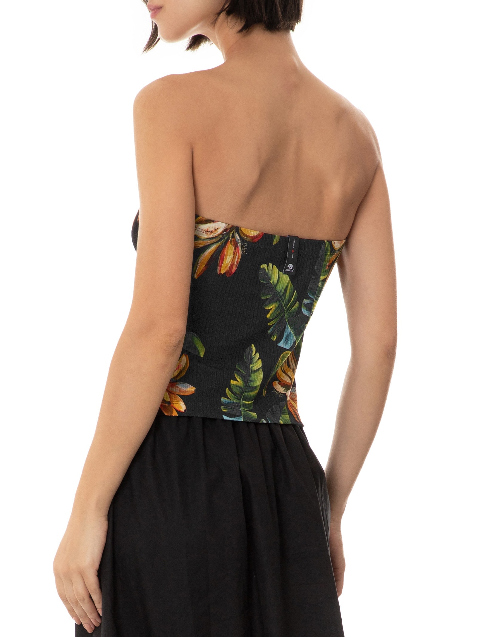 Blusa Canelada Estampada Preto Colcci
