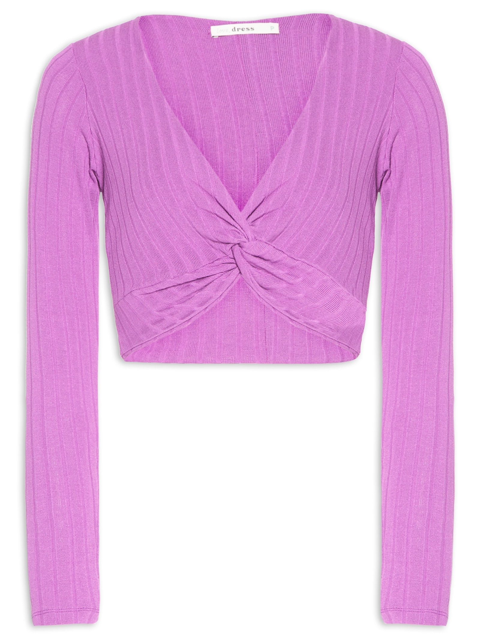 Blusa Canelada Transpasse Frente Roxo Dress To