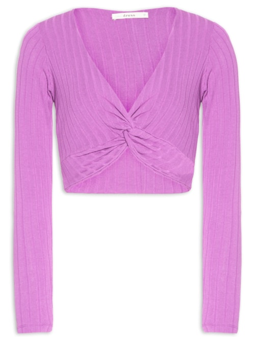 Blusa Canelada Transpasse Frente – Roxo
