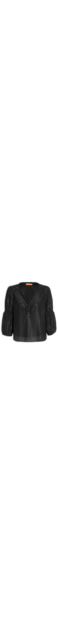 Blusa Chifon Lastex Com Top - Preto