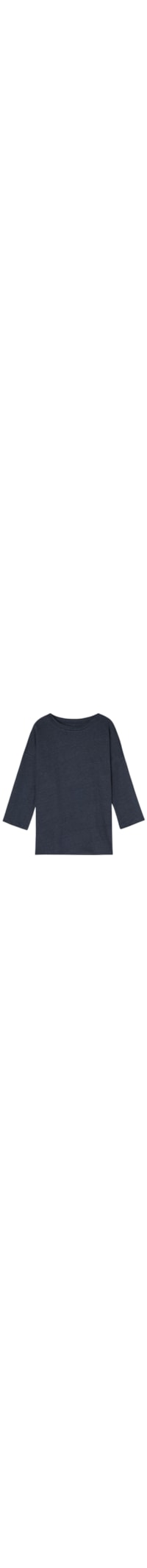 Blusa Com Decote Em Barco Em Linho - Azul