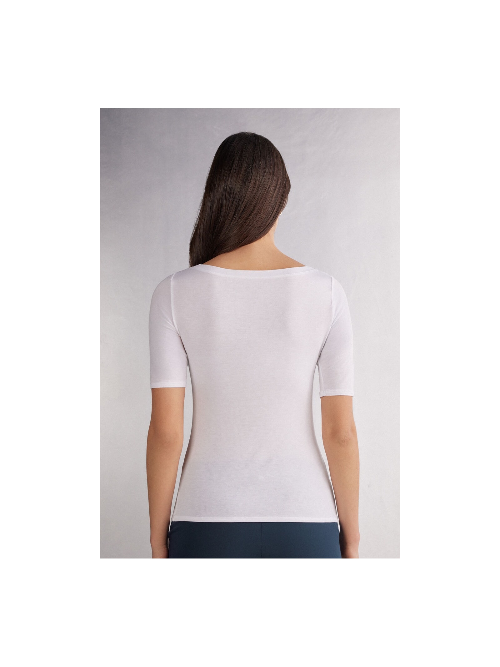 Blusa Com Gola Canoa Em Fresh Bamboo Branco Intimissimi