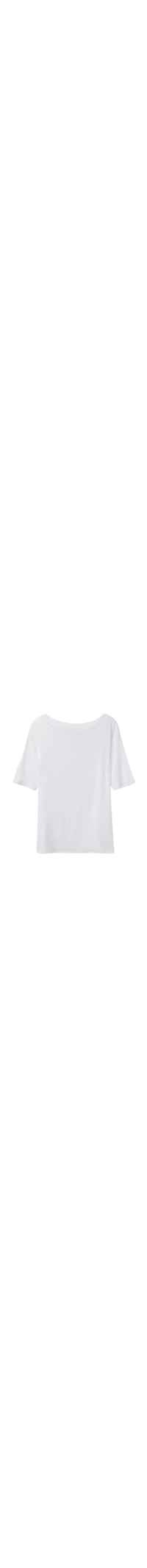 Blusa Com Gola Canoa Em Fresh Bamboo - Branco