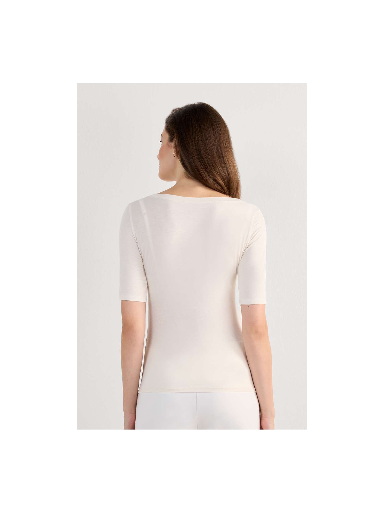 Blusa Com Gola Canoa Em Fresh Bamboo Off-White Intimissimi
