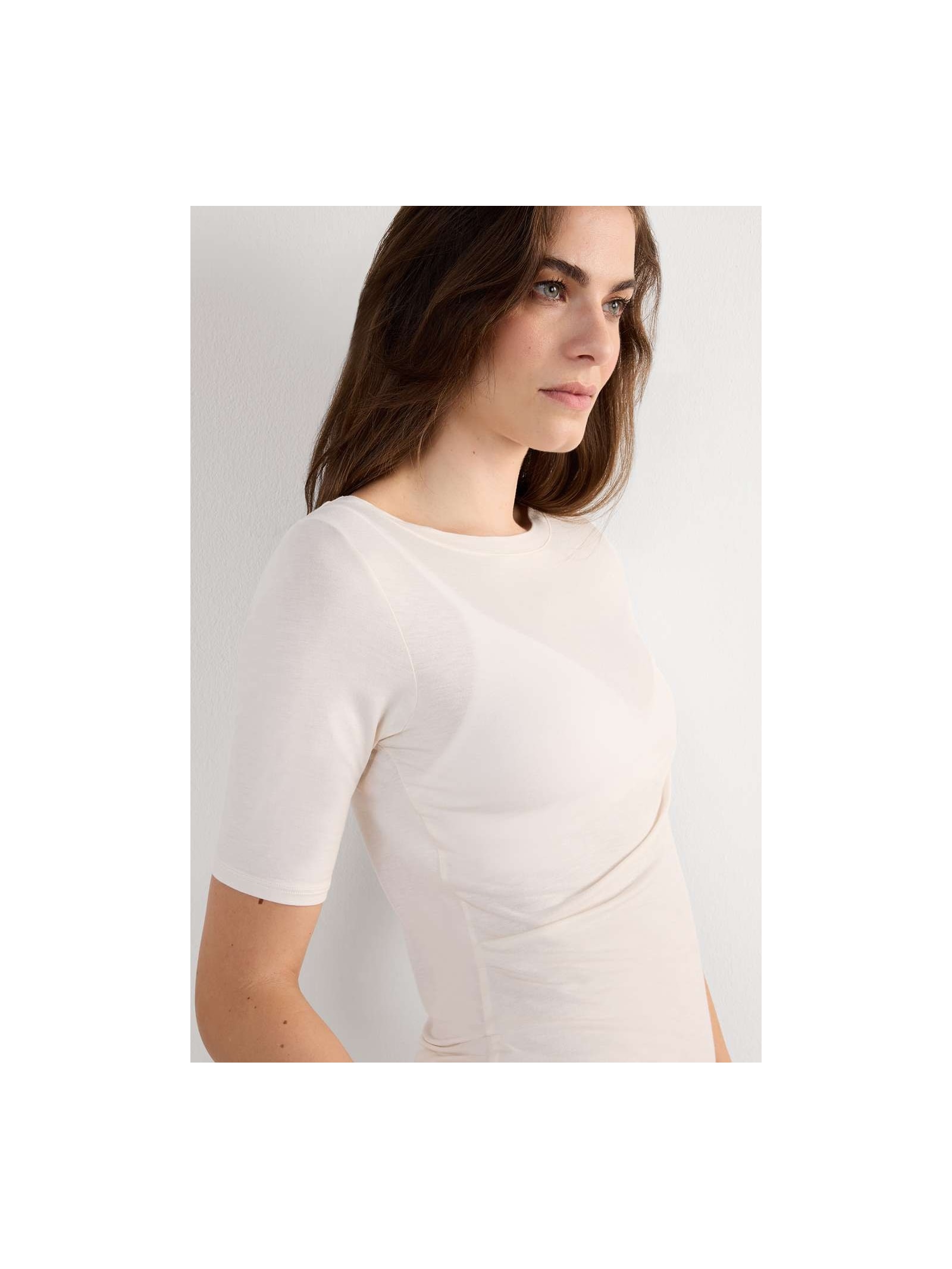 Blusa Com Gola Canoa Em Fresh Bamboo Off-White Intimissimi
