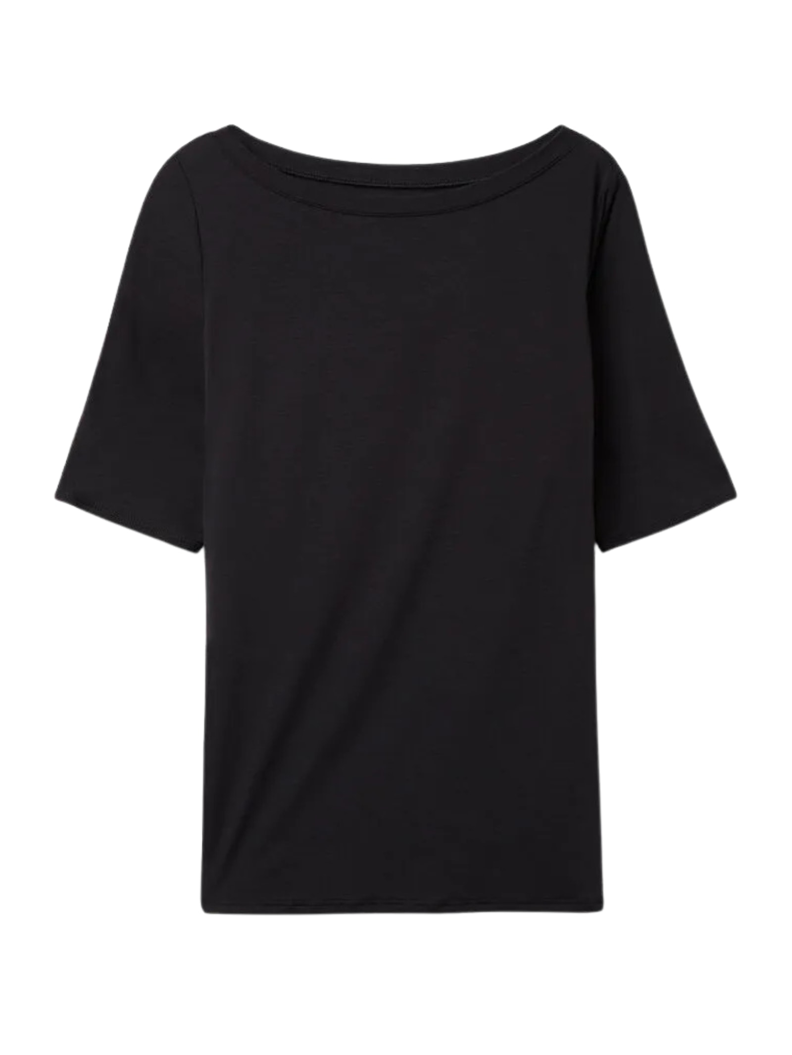 Blusa Com Gola Canoa Em Fresh Bamboo Preto Intimissimi