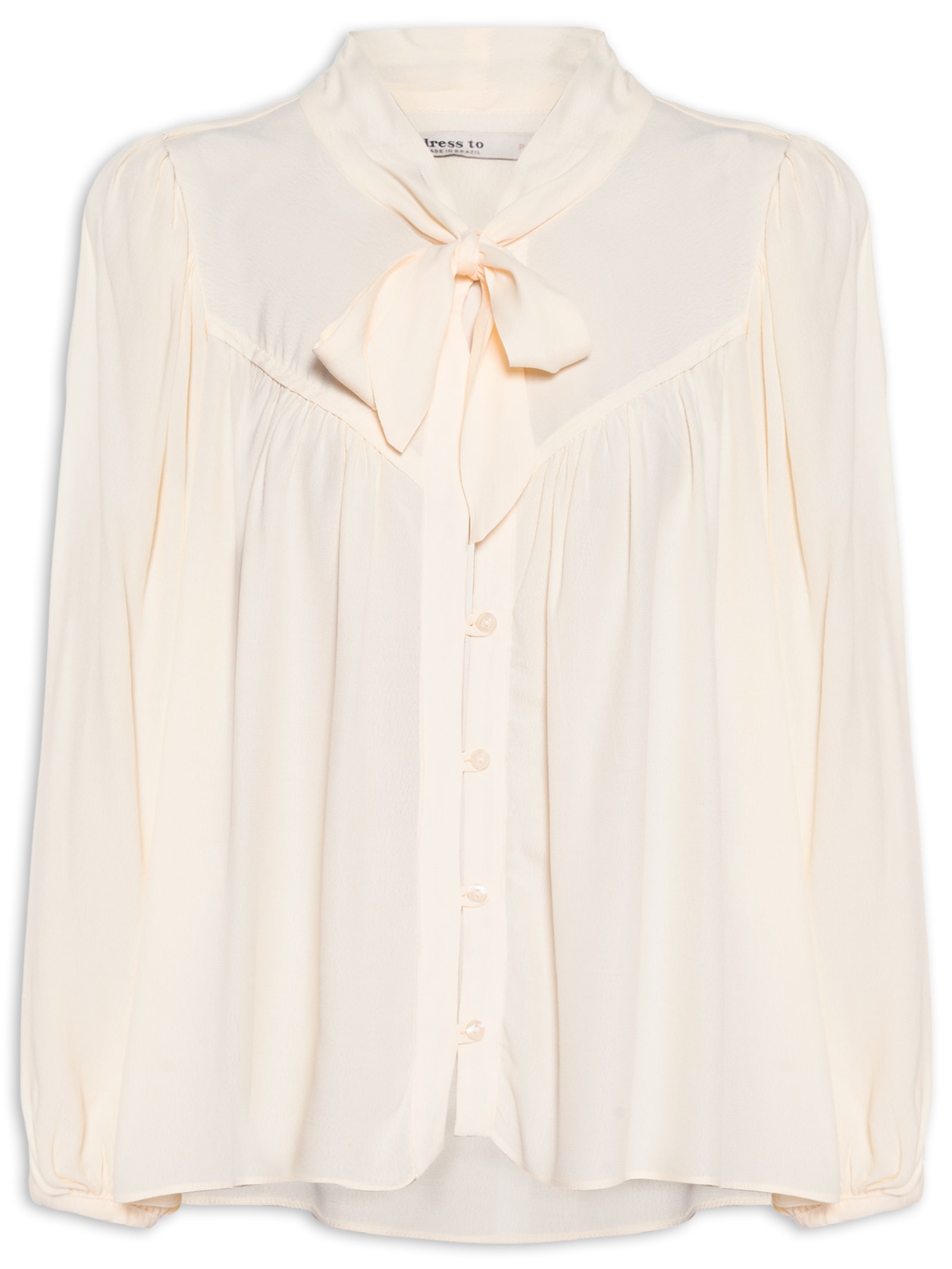 Blusa Crepe com Pregas Feminina – Amarelo Dress To