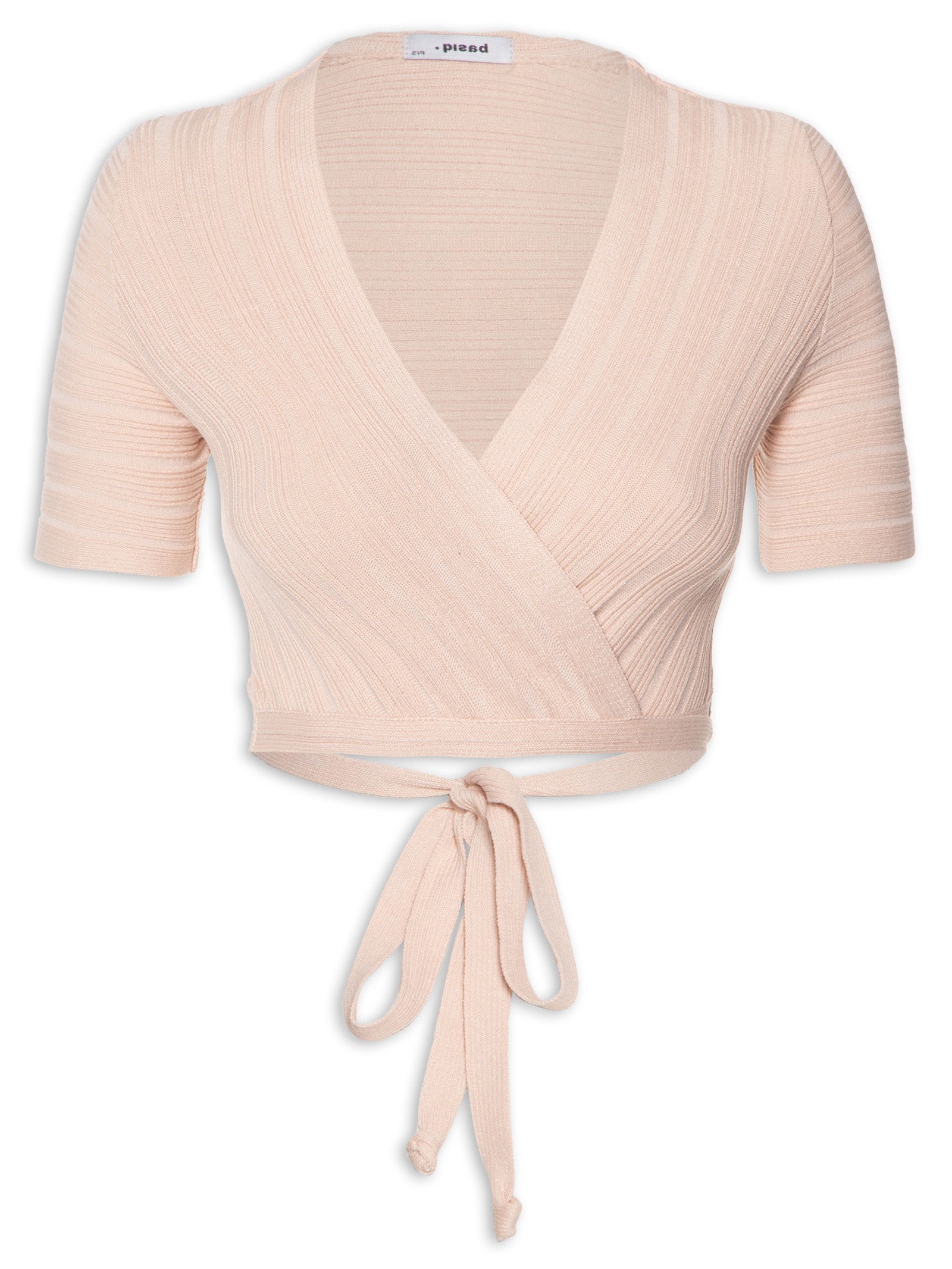 Blusa Cropped Amarração Rosa Basiq