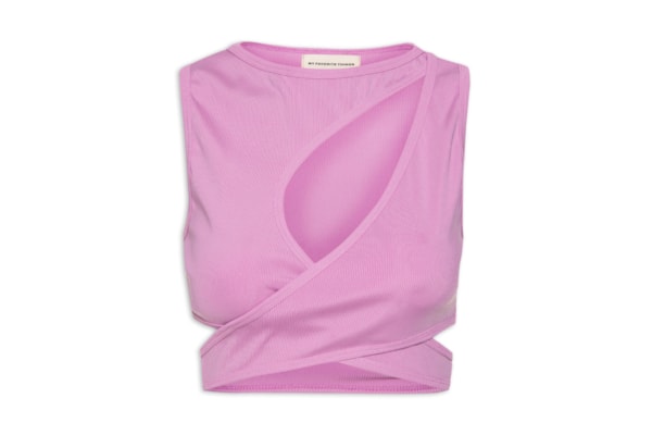 Blusa Cropped Assimétrica - Rosa 