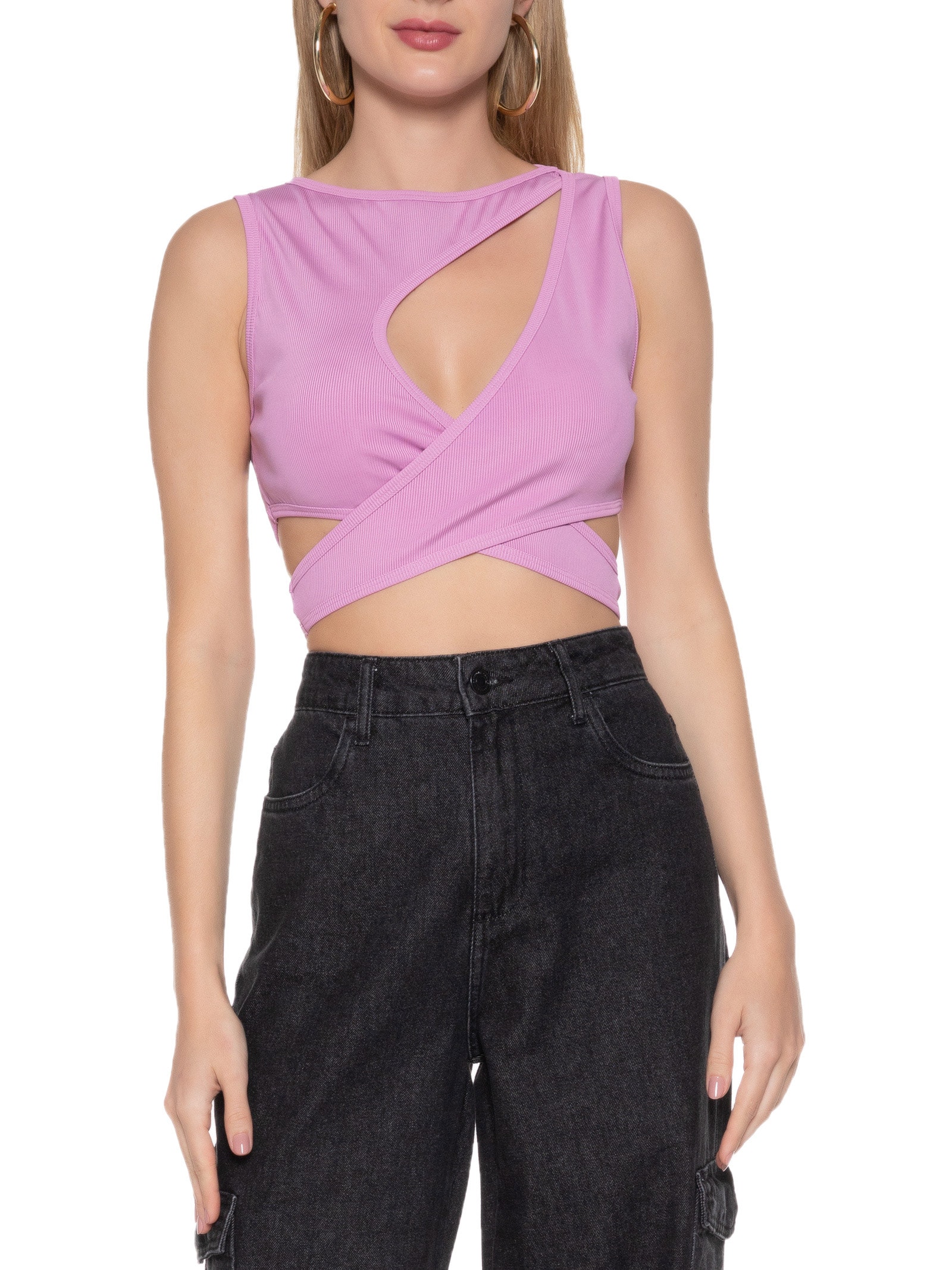 Blusa Cropped Assimétrica Rosa  My Favorite Things