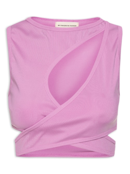 Blusa Cropped Assimétrica – Rosa