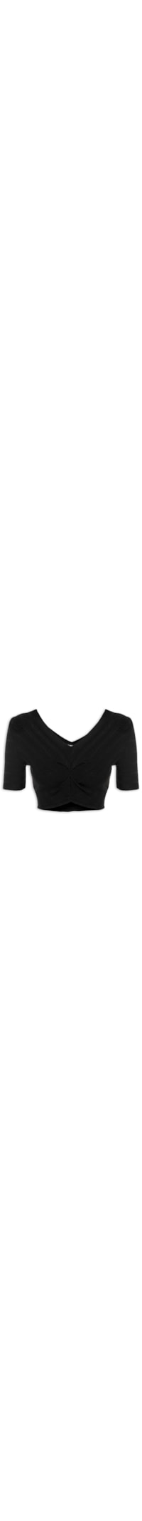 Blusa Cropped Básico - Preto