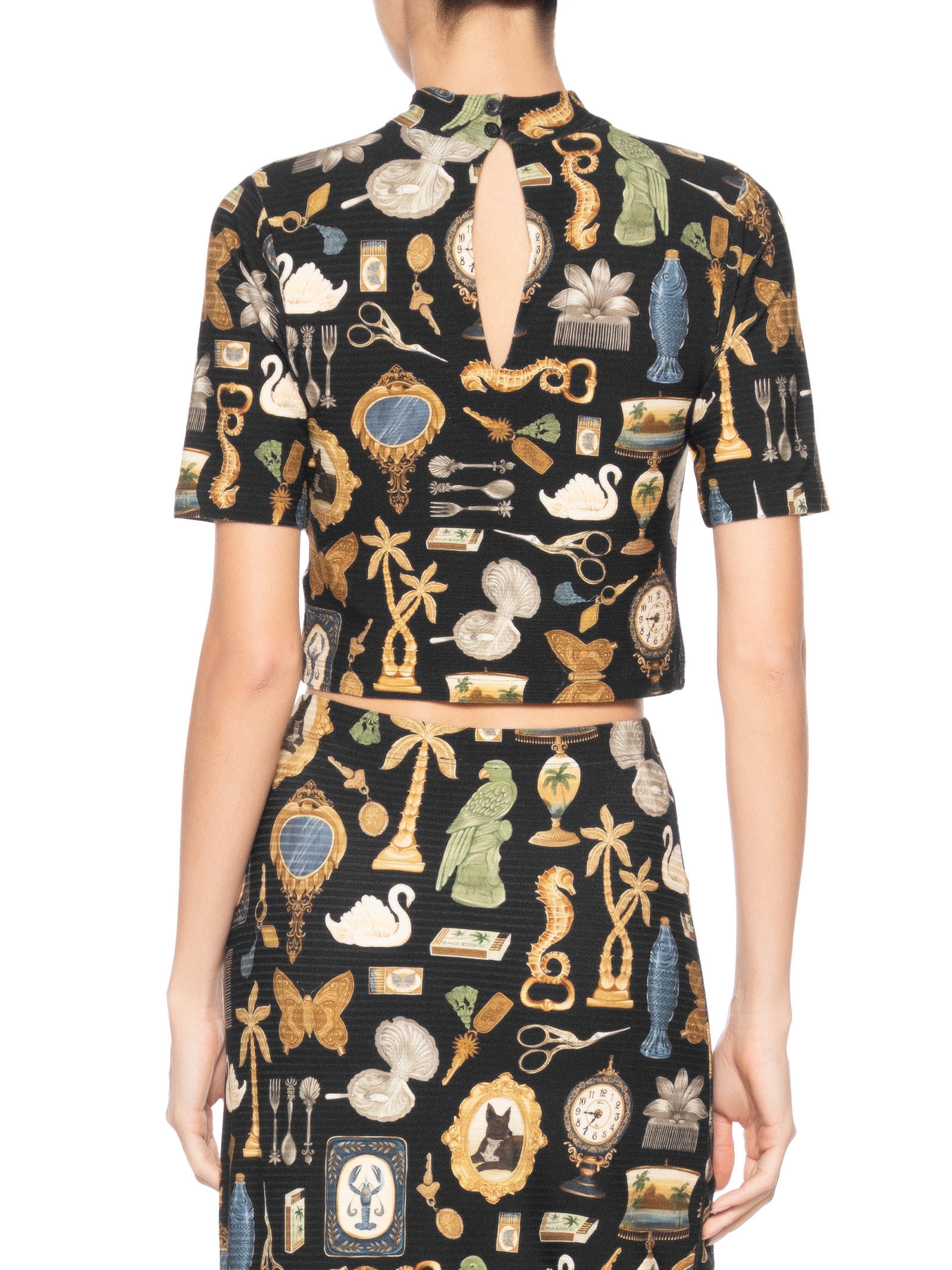 Blusa Cropped Bibelô Preto Farm