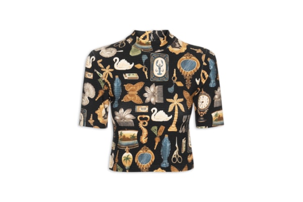 Blusa Cropped Bibelô - Preto