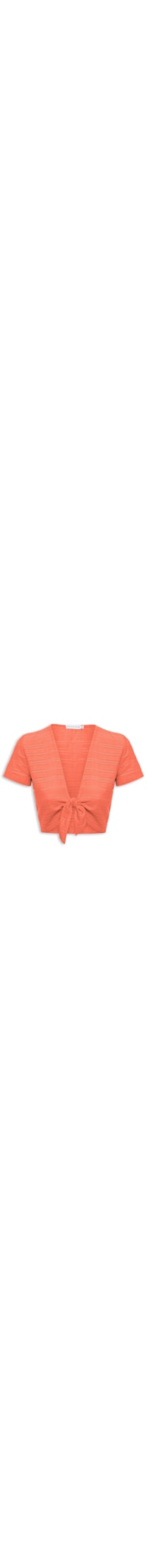 Blusa Cropped Bordado Maquinetado - Laranja