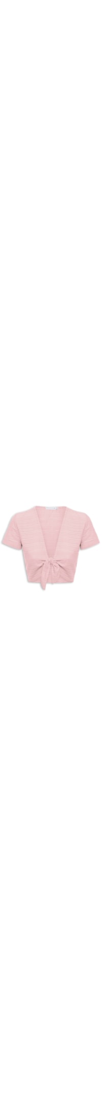 Blusa Cropped Bordado Maquinetado - Rosa