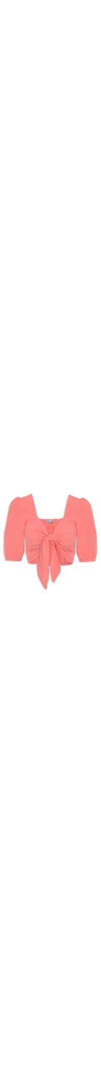 Blusa Cropped Com Amarração Frontal - Rosa