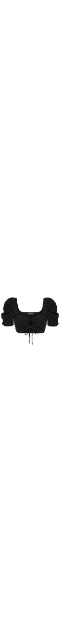 Blusa Cropped Com Amarração - Preto