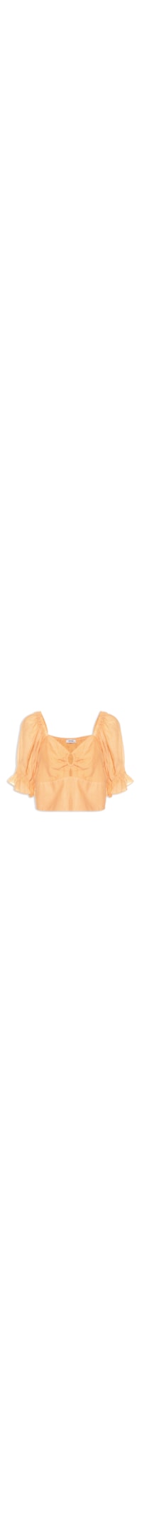 Blusa Cropped Com Argola - Laranja