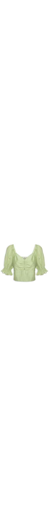 Blusa Cropped Com Argola - Verde