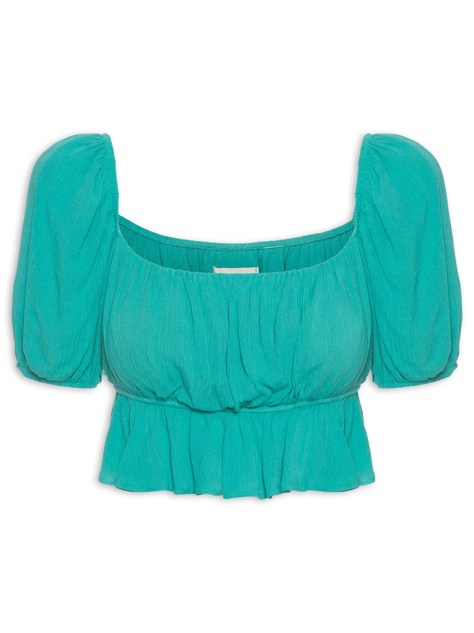Blusa Cropped Com Babados Bege My Favorite Things