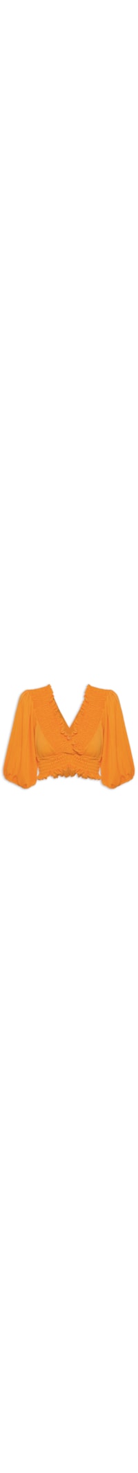 Blusa Cropped Com Lastex - Laranja