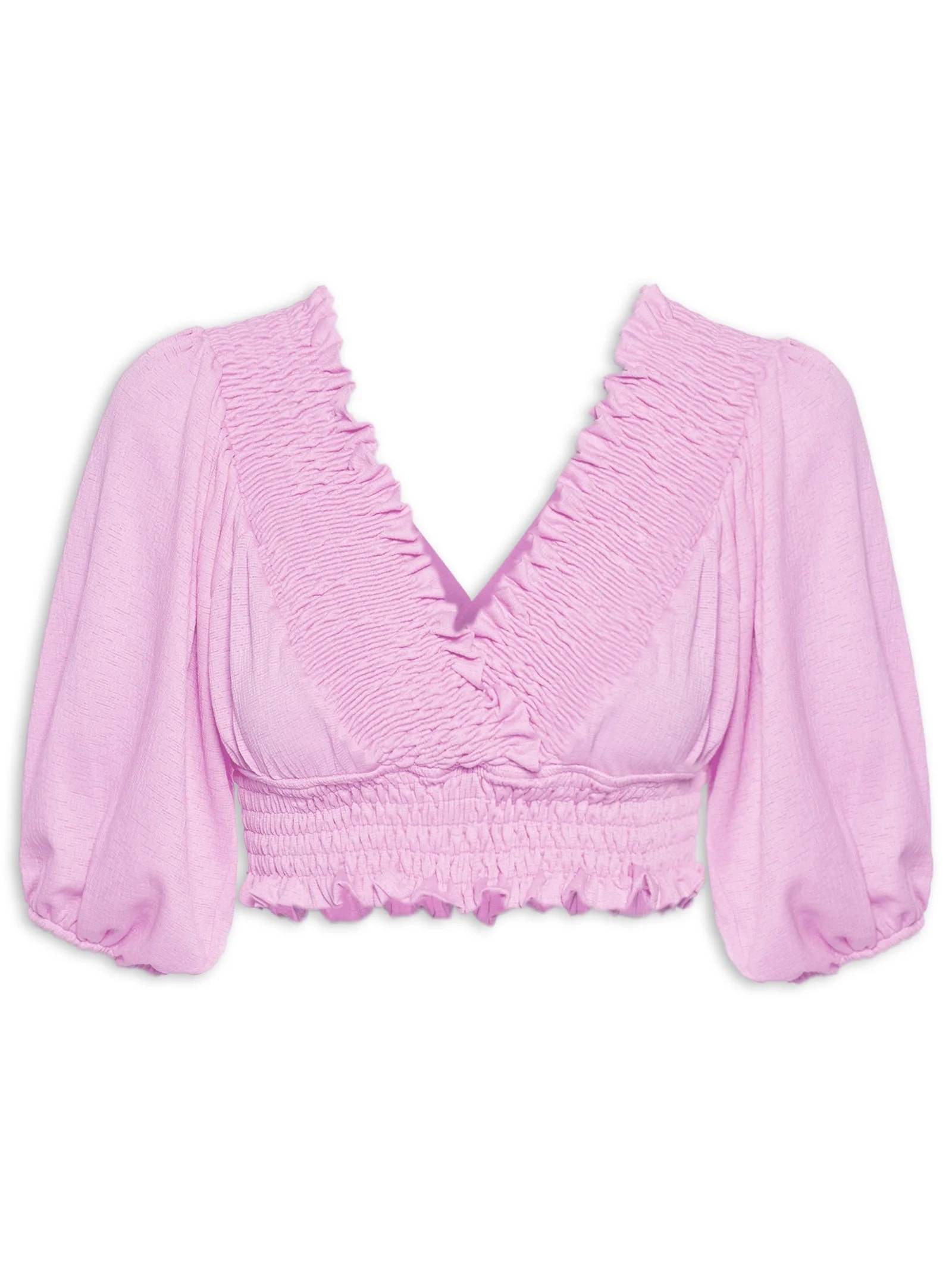 Blusa Cropped Com Lastex Lilás My Favorite Things