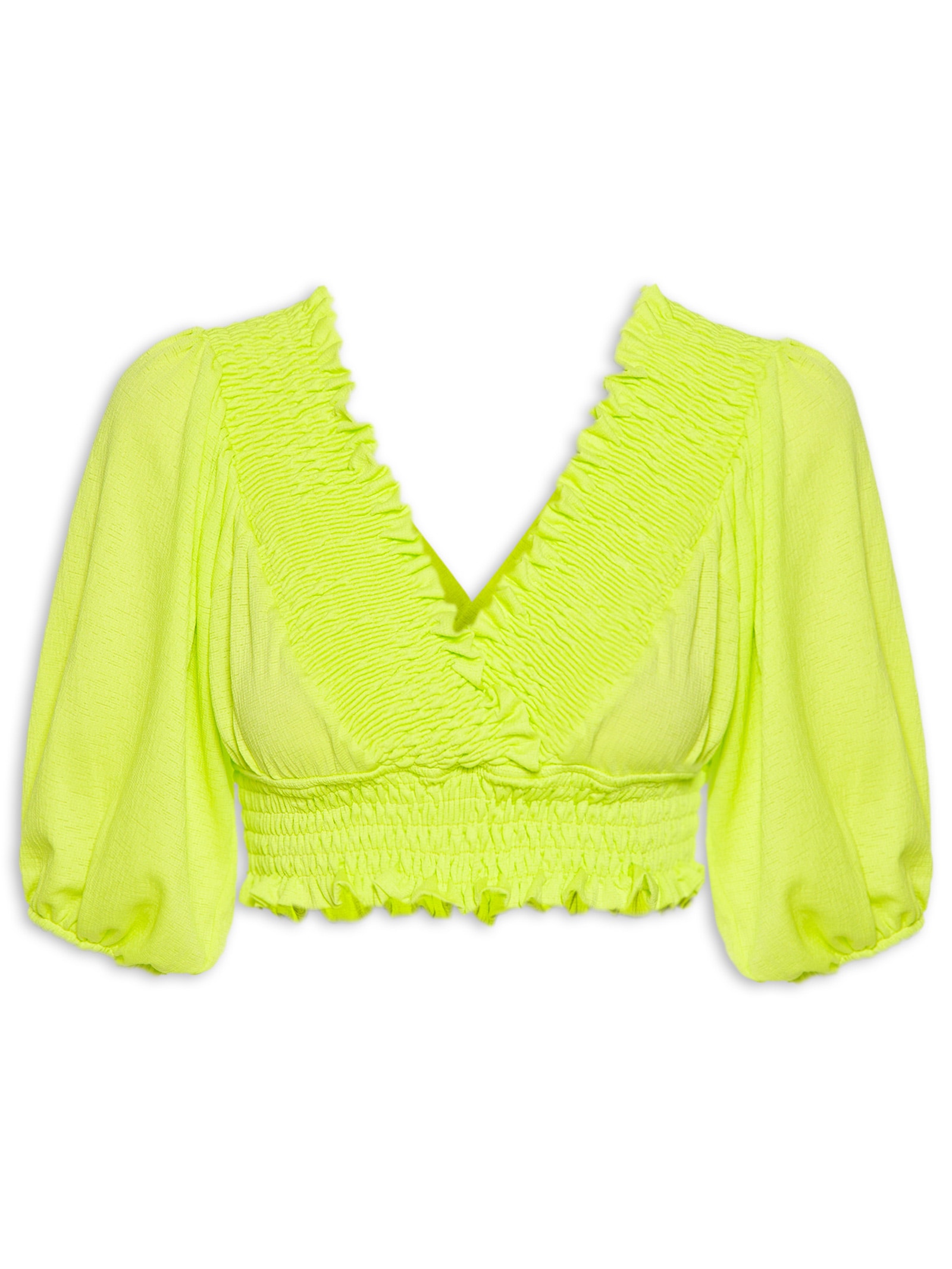 Blusa Cropped Com Lastex Verde My Favorite Things