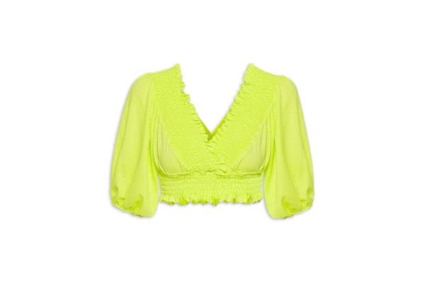 Blusa Cropped Com Lastex - Verde