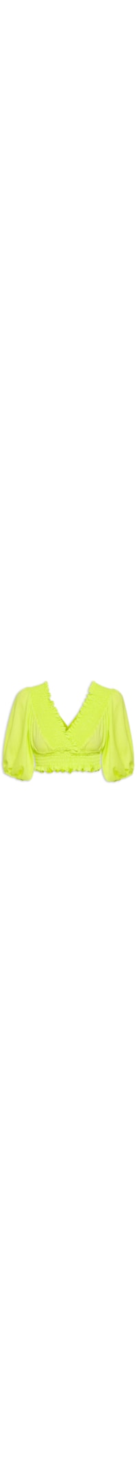 Blusa Cropped Com Lastex - Verde
