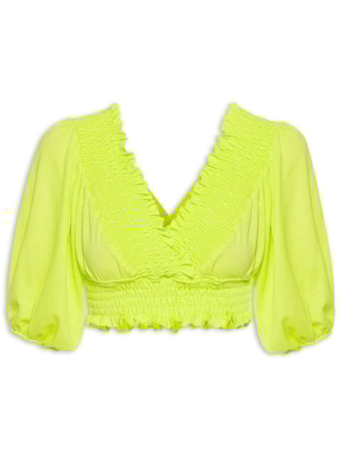 Blusa Cropped Com Lastex – Verde