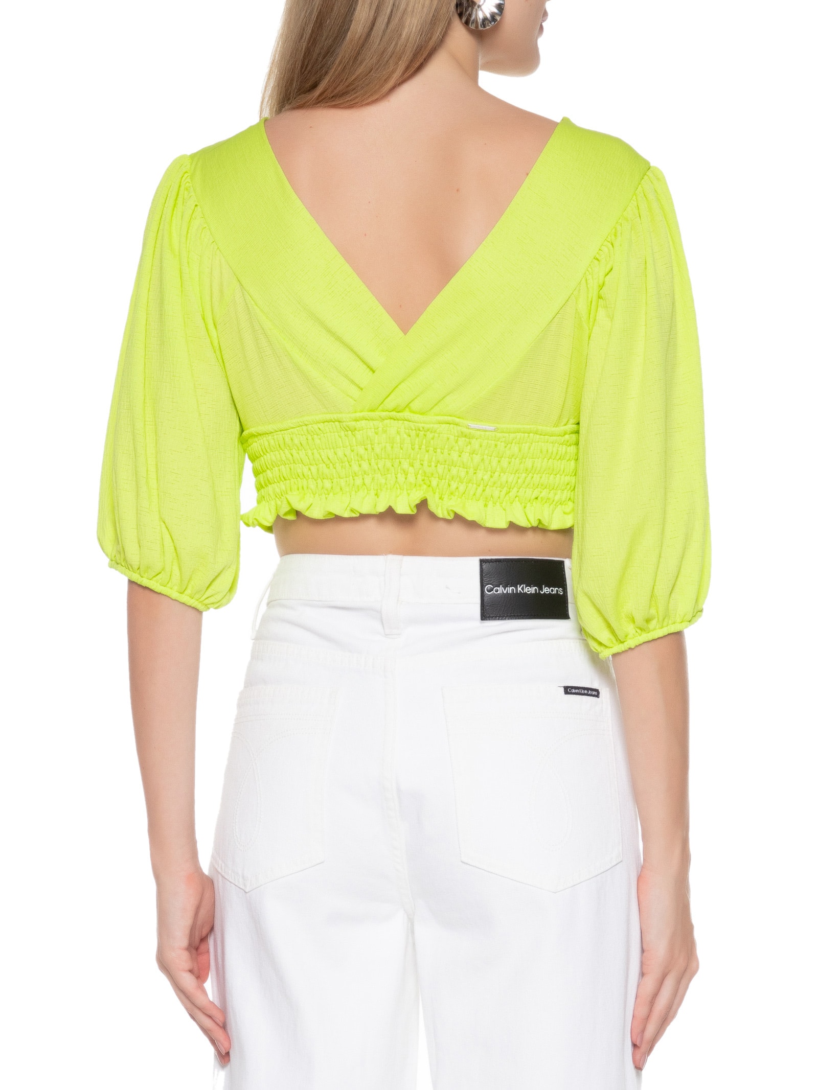 Blusa Cropped Com Lastex Verde My Favorite Things