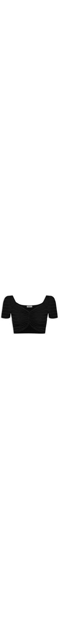Blusa Cropped Decotado - Preto