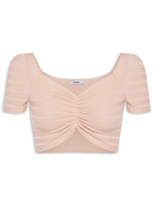 Blusa Cropped Decotado – Rosa