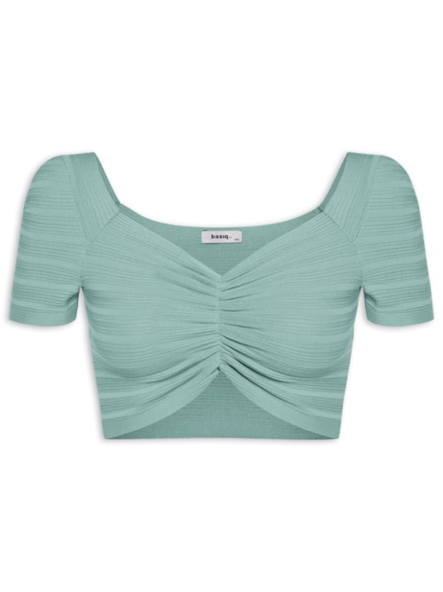 Blusa Cropped Decotado – Verde
