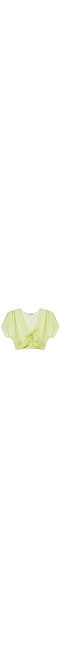 Blusa Cropped Decote Coração - Amarelo