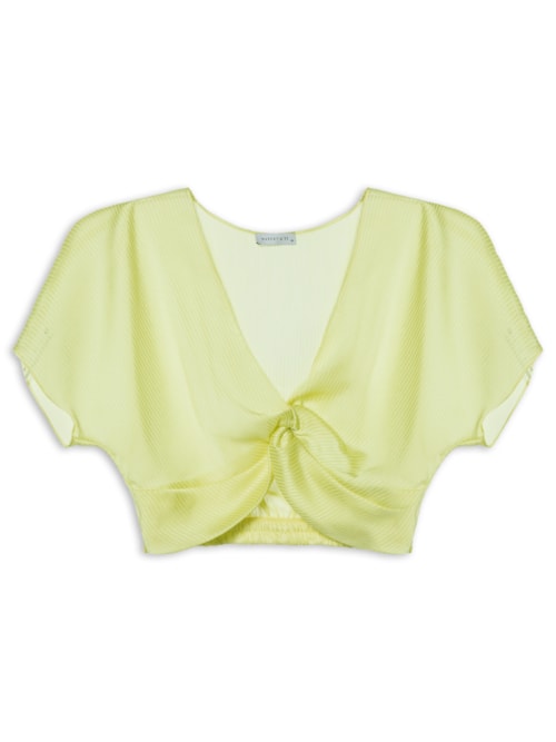 Blusa Cropped Decote Coração – Amarelo