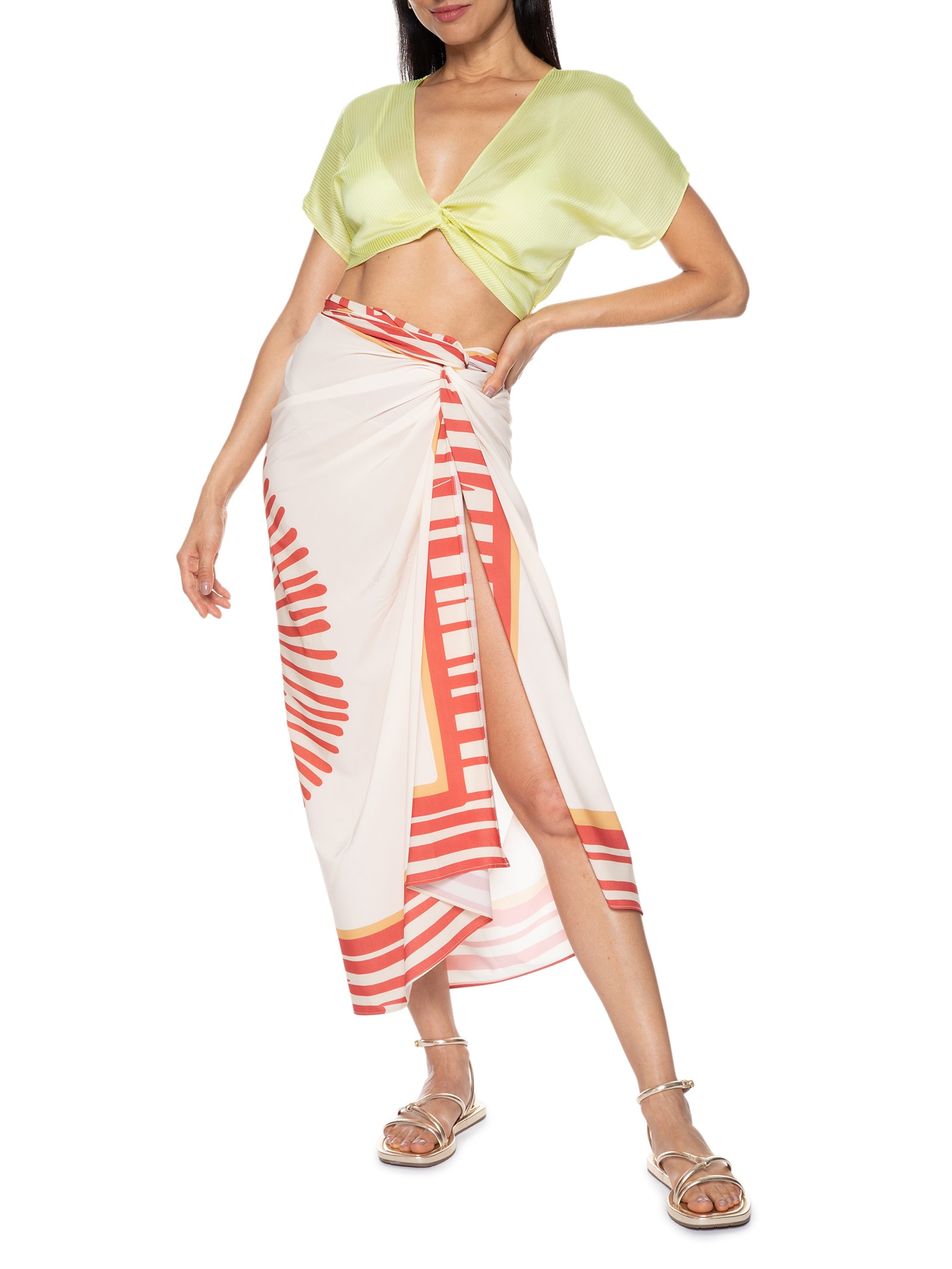 Blusa Cropped Decote Coração Amarelo Market 33