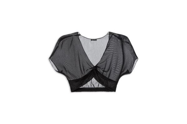 Blusa Cropped Decote Coração - Preto