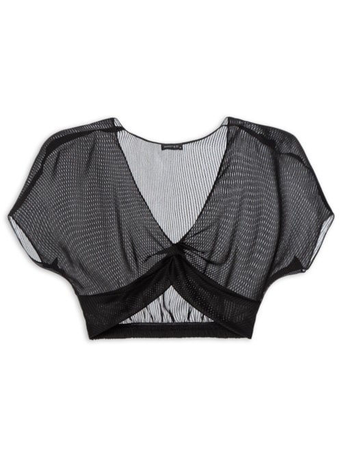 Blusa Cropped Decote Coração – Preto