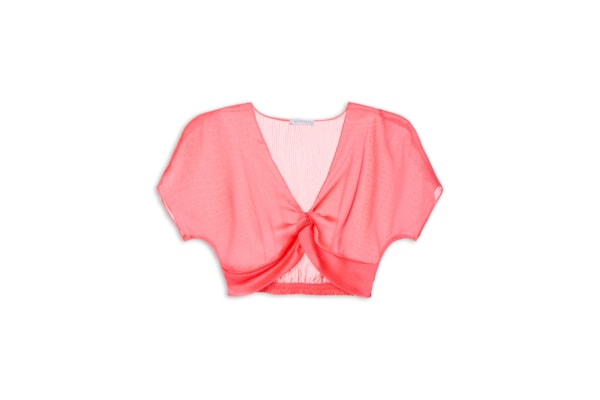 Blusa Cropped Decote Coração - Rosa