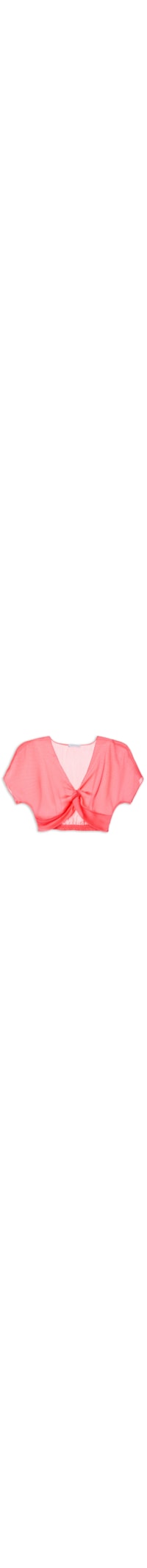Blusa Cropped Decote Coração - Rosa